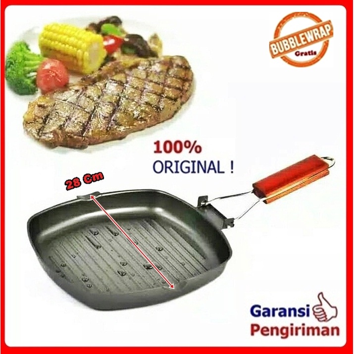 pemanggang Grill Pan Kotak 28 CM Dan 24 CM X6Q7 ikan ukuran besar mini kue teflon Terlaris A1T1 COD 