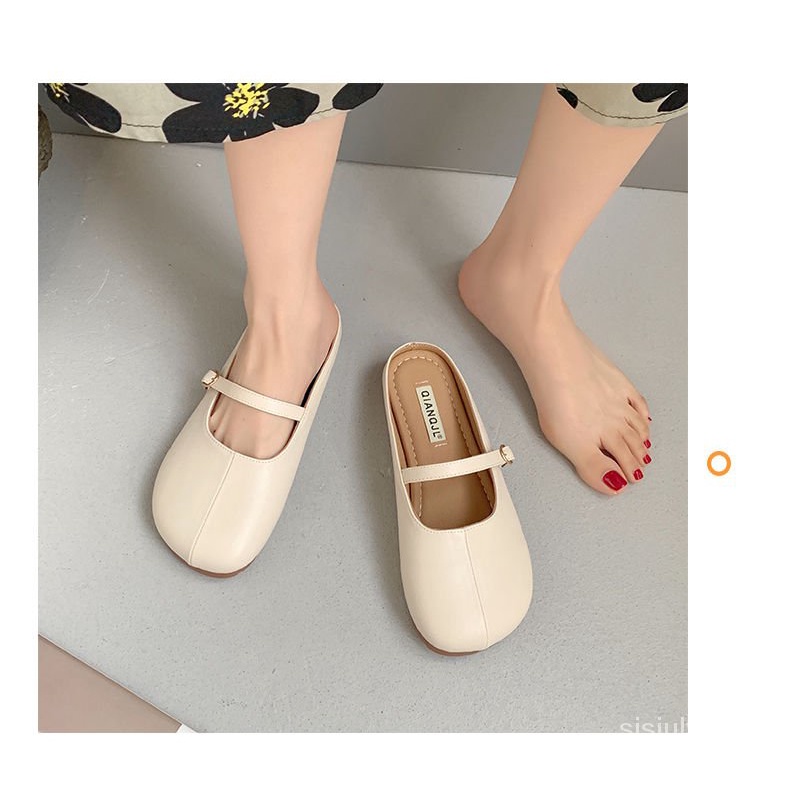 [✅BISA COD] #Sisjuly# Sandal wanita / sandal setengah kepala tas Prancis wanita / sandal wanita 2023