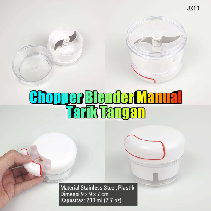 Blender Blender Portable Mini Daging Buah Bumbu Dapur Hand Chopper Cooper - JX10 MANUAL(T9A6) Blende