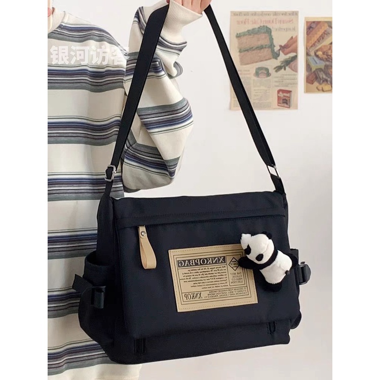 ❁✑✾Sera  Toko Perkakas Jepang Retro Messenger Tas Pria Mahasiswa Single Bahu Ransel Gaya Korea Kapasitas Besar Messenger Tas Wanita