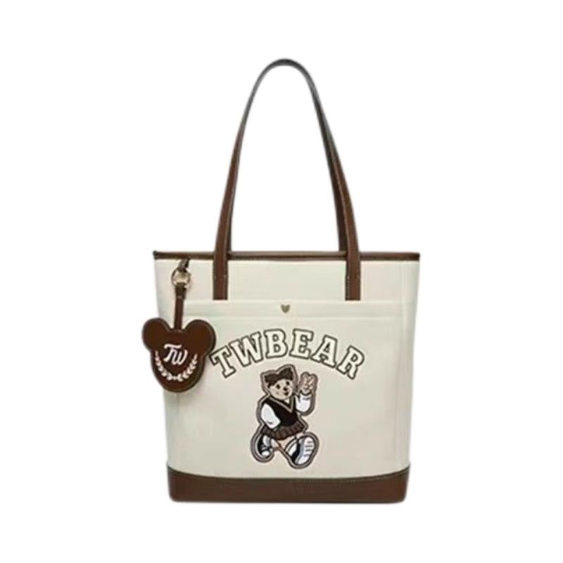 ▨✠✳Sera TeenieWeenie Tote Bag Tas Wanita TW Little Bear Kelas Komuter Satu Bahu Portable Kapasitas Besar College Angin Tas