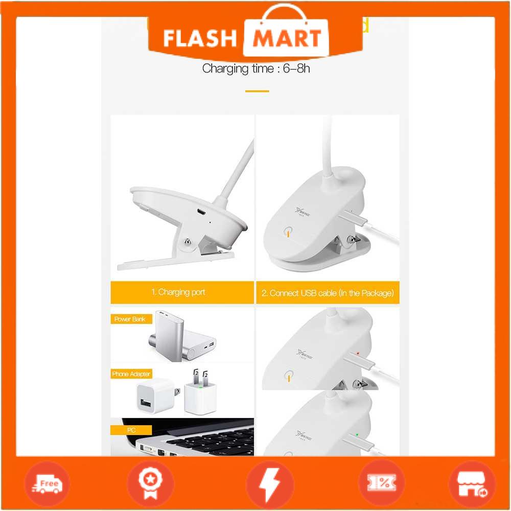 FLASHMART Lampu Baca LED Clip Circle Adjustable Cool White 2W - YG-T102