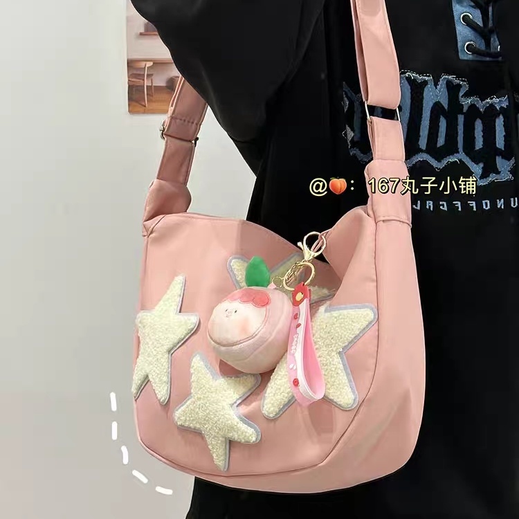 ┇✕❡Sera Niche Desain Star Messenger Tas Wanita S All-Match Gaya Versi Korea Jepang All-Match Siswa Sekolah Tas kuliah Gaya