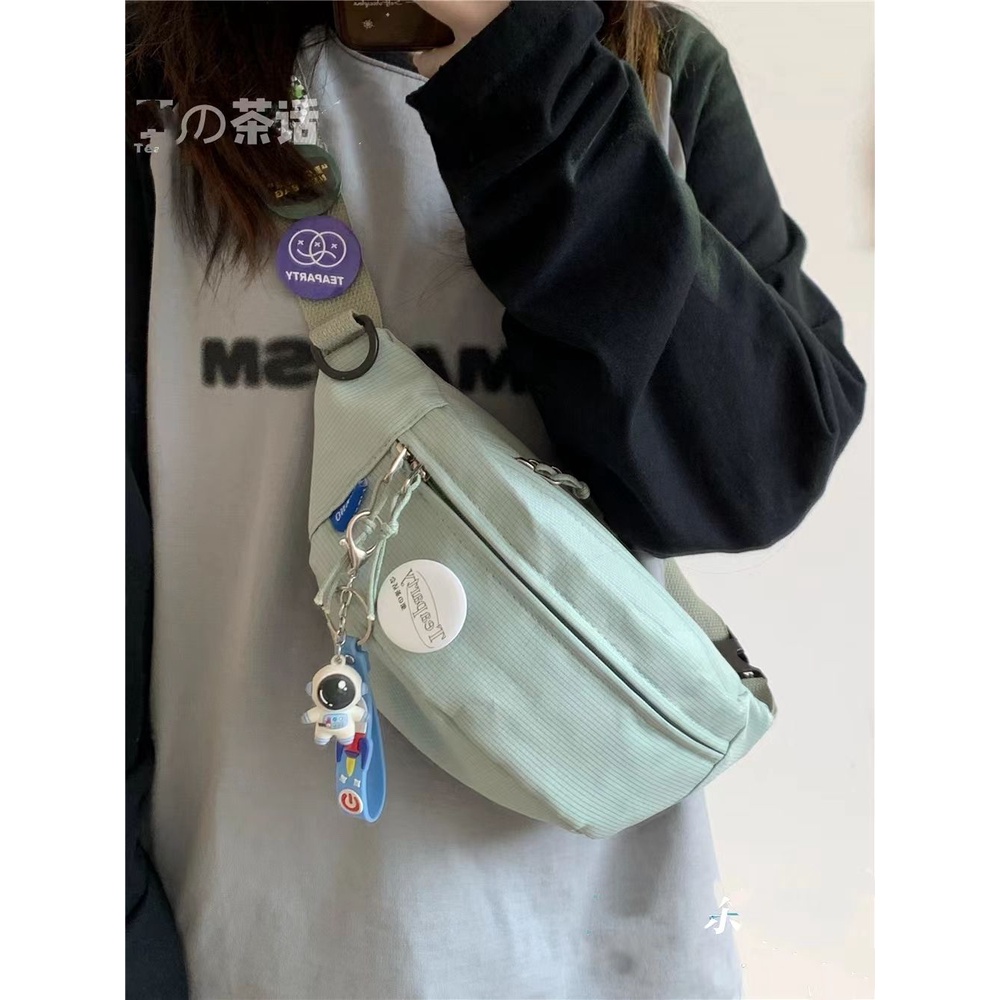 ﹍❦Sera  Toko Japanese College Gaya Kasual Retro Tas Dada Wanita Korea Serbaguna Mahasiswa Messenger Tas Dompet Warna Murni Tas Kecil