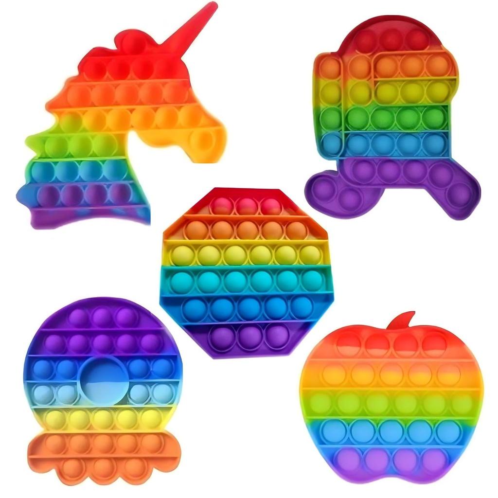 Fidget Pop It Toys Rainbow Mainan Pop It