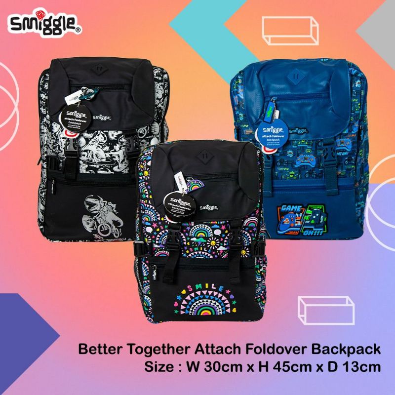 Tas smiggle  mirror quality Foldover/Smiggle better together attach Foldover backpack