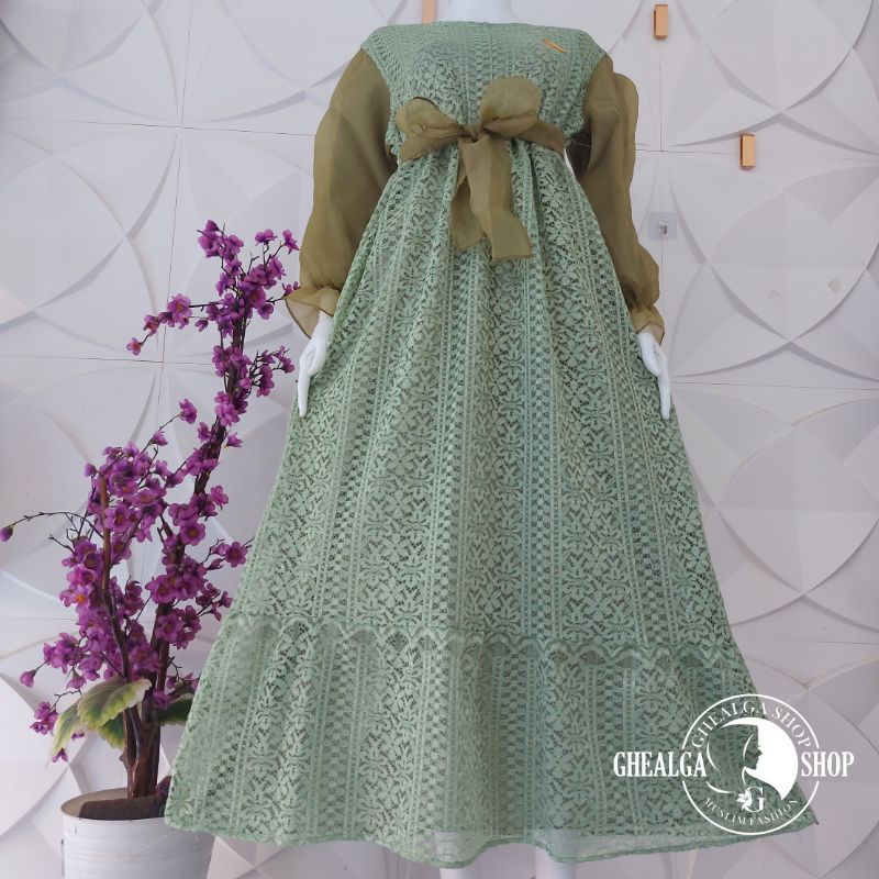 GAMIS BURKAT ARIFAH TERBARU/GAMIS BRUKAT LEBARAN CANTIK MODERN