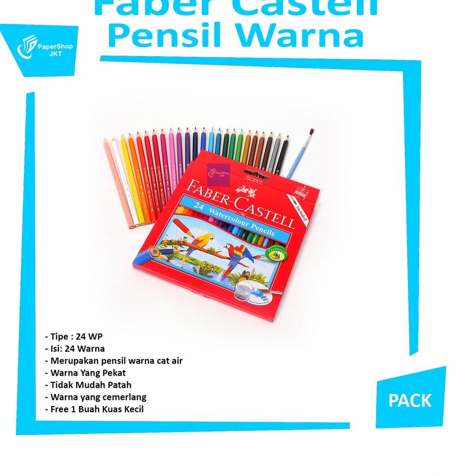 

gtme -3 Faber Castell - Pensil Warna 24 Watercolour Pencils IPJ