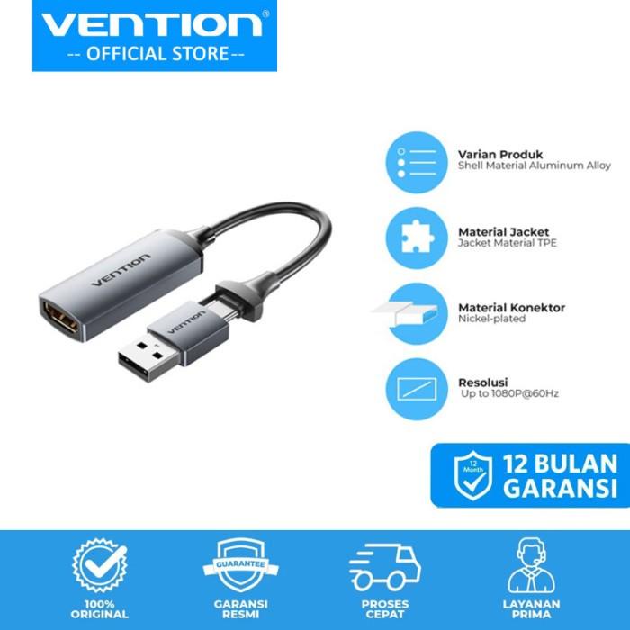 Terlaris Vention Hdmi Video Capture Card Usb To Hdmi Game Capture For Streaming