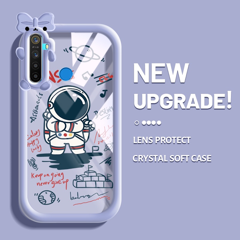 Casing Ponsel untuk Realme 5 5i 5s 6i C3 Narzo 10 10A 20A Casing CNAS pola astronot HP indah Monster
