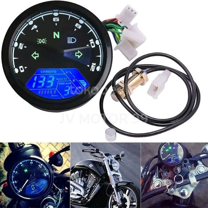 Spedometer Spidometer Babon Bulat Digital Led Plus Sensor Universal