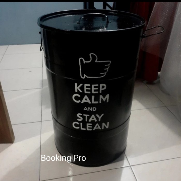 Kantong Drum Besi/Drum Tempat Sampah 60 Liter/Ember Besar/Pail