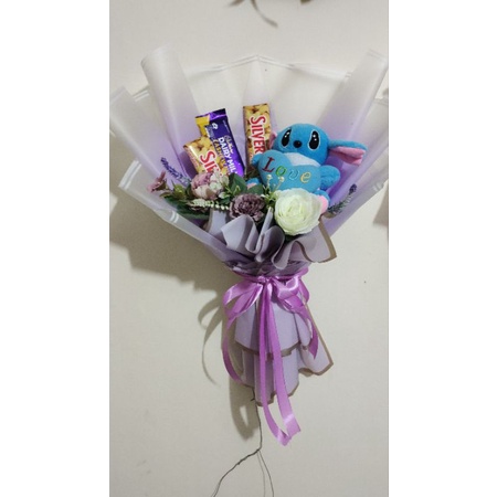 Buket Bunga Boneka + coklat Silverqueen / Coklat Dairy Milk / Buket Coklat Cadbury
