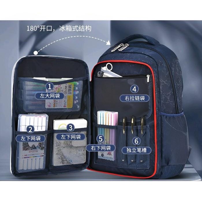 Tas trolley anak laki laki sd remaja roda 3/roda 6 import waterproof