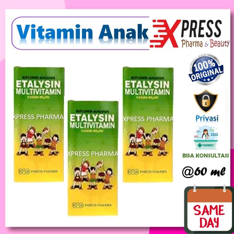 XPRESS  Etalysin SIRUP 60 ml Multivitamin Daya Tahan Tubuh Penyembuh Sakit Stimuno H- Booster H Bust