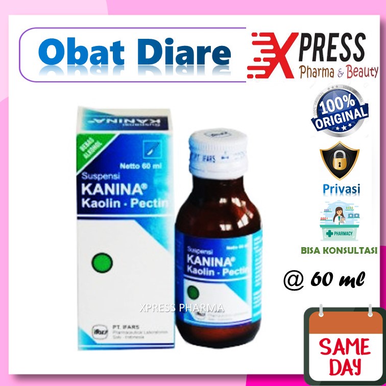 XPRESS  KANINA SYRUP 60 ml Obat Diare Kaolin Pectin Pektin Sirup Mencret Suspensi Zs