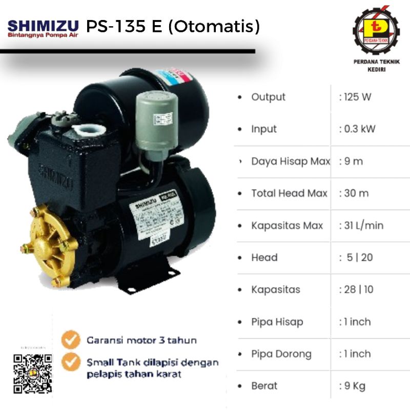 SHIMIZU PS 135E Pompa air SHIMIZU PS-135e
