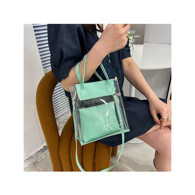 Tas wanita transparan SINDY - Tas mika wanita - Sling bag transparan Free pouch