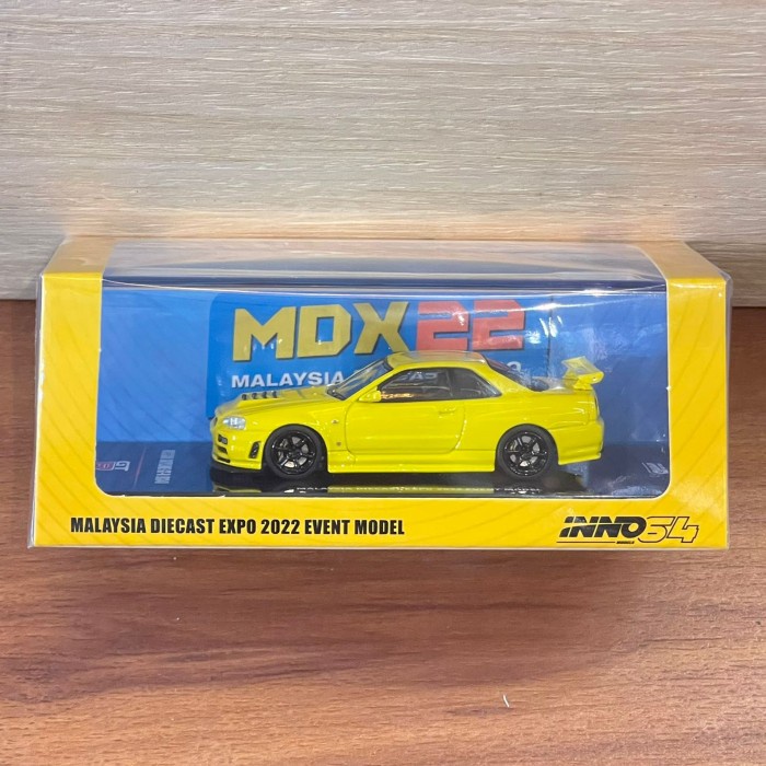 Promo Inno64 Nissan Skyline Gt-R (R34) Lighting Yellow Malaysia Diecast Expo Termurah