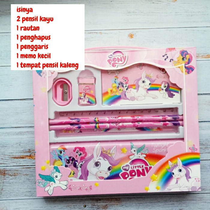 

Terlaris Study Studi Set Alat Tulis Set Tempat Pensil Karakter Little Pony