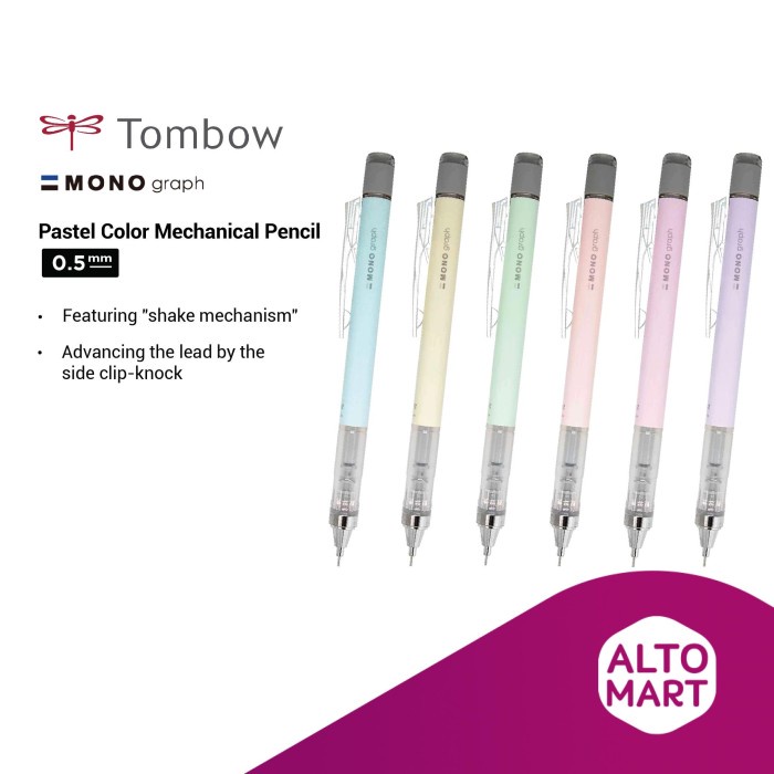 

BISA COD Tombow Mono Graph PASTEL Color Mechanical Pencil 0.5 mm Pensil Mekanik /ALAT TULIS