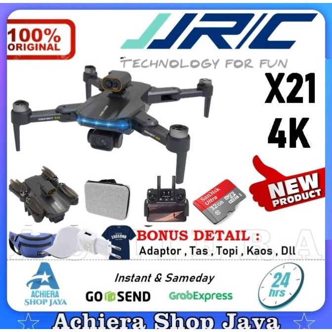 Drone JJRC X21 4K Camera GPS WiFi 5G Brushless Sensor Anti Tabrak