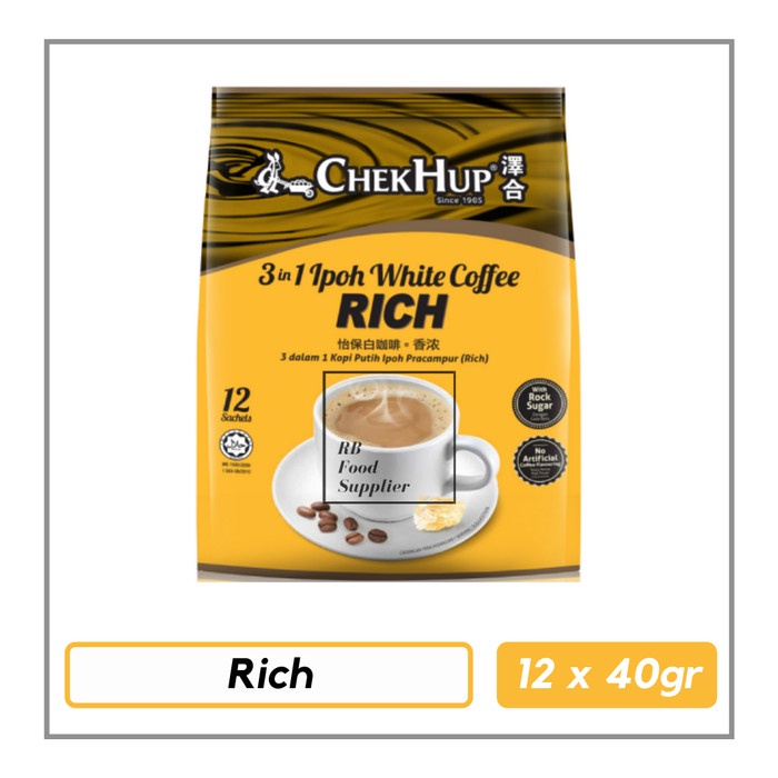 

Sale Chek Hup / ChekHup Rich 3 in 1 Ipoh white coffee /KOPI EUBE/KOPI KAPAL API/KOPIBUBUK/KOPI