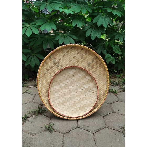 TAMPAH BAMBU BESAR SET KECIL TAMPAH SAJI TAMPAH BULAT