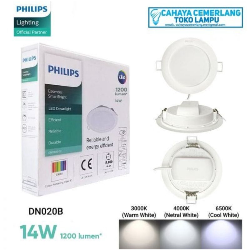 lampu led downlight philips DN020B G3 14 watt