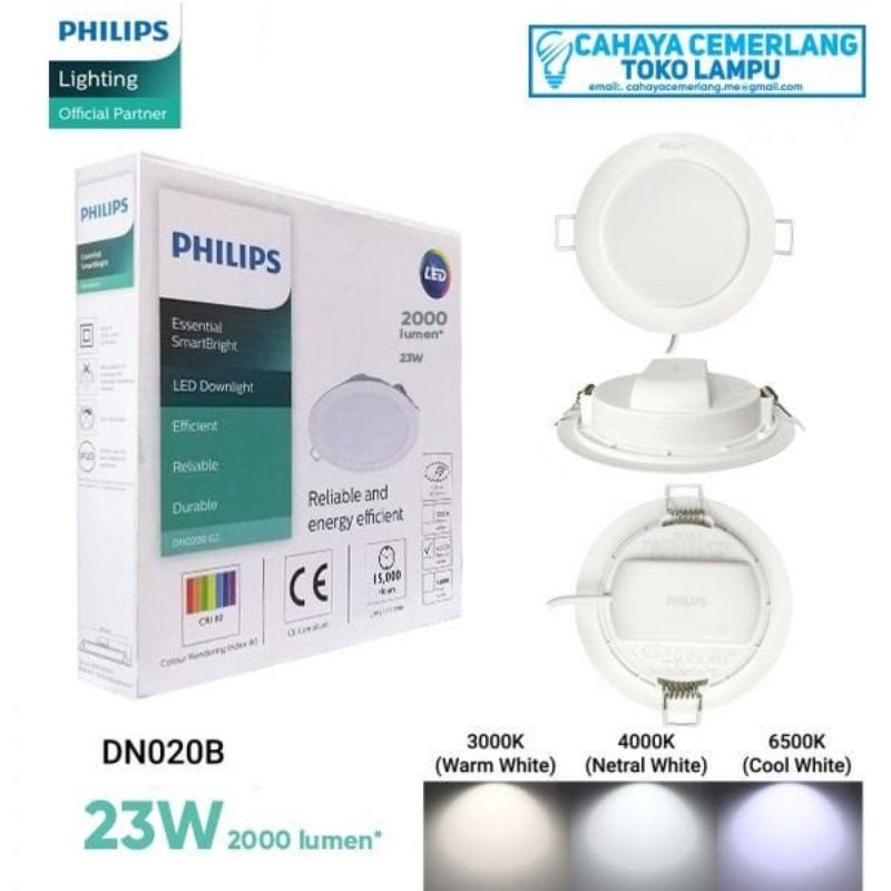 Lampu Led downlight philips DN020B G3 23 watt