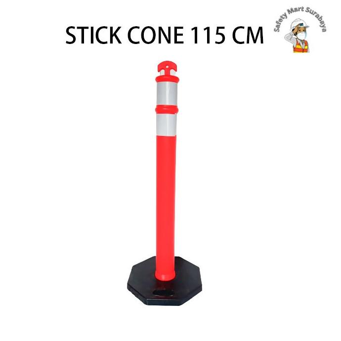 Stick Cone 115cm / Stick Cone Rubber Base Hitam