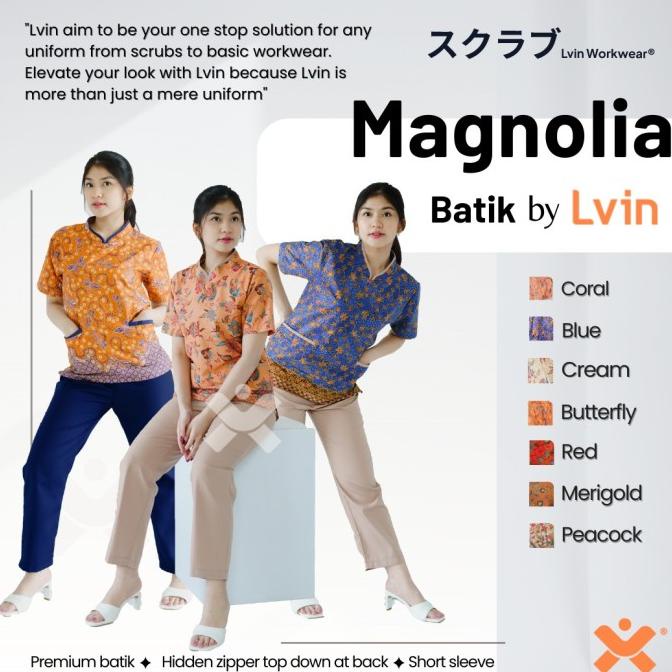 Magnolia Full Batik Baju Suster / Seragam Suster / Nanny Uniform