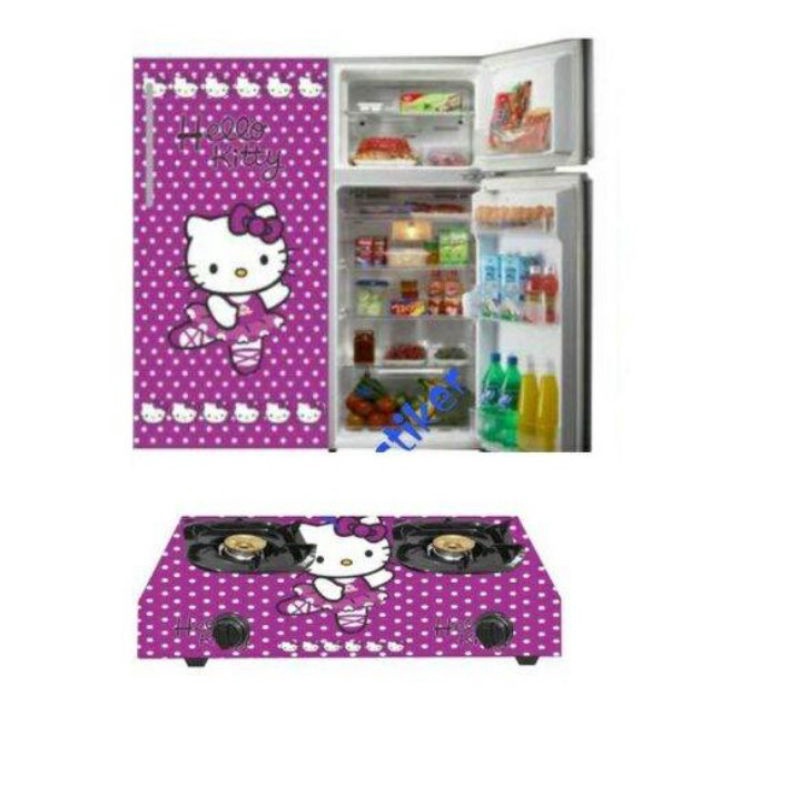 WALLPAPER STIKER KULKAS 1 PINTU DAN KOMPOR 2 TUNGKU