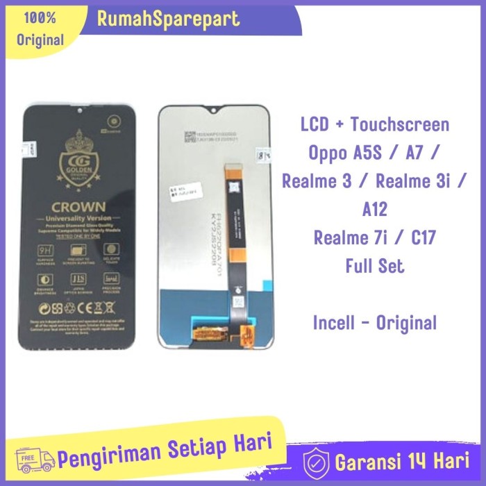 LCD + TOUCHSCREEN OPPO A5S / A7 / REALME 3 / 3I / A12 ORI FULL SET ORIGINAL TERBARU