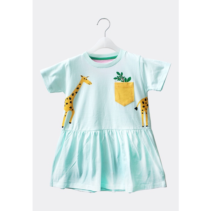 Mylk By Rafathar Dress Midi Print Giraffe Green