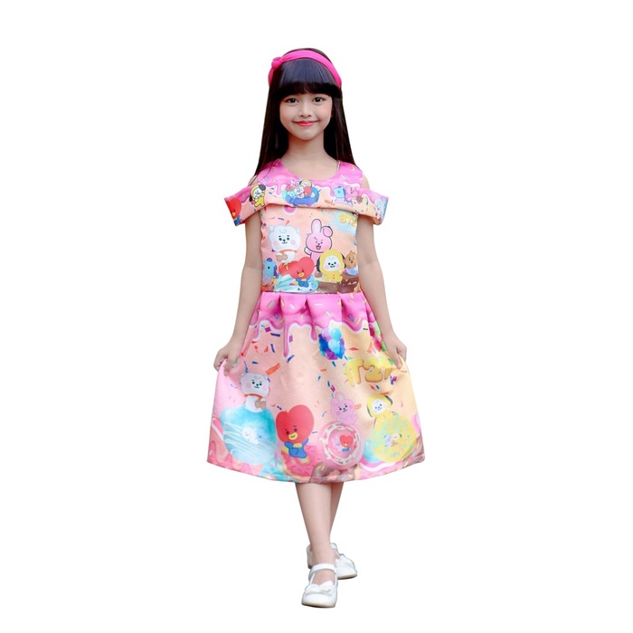 Dress Pesta/Dress Sabrina Bts/Gaun Pesta Anak Murah/Dress Ankak Import