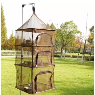 Terlaris Kokoa01 Rak Jaring Gantung Lipat 4 Tingkat Pengering Piring Herbal