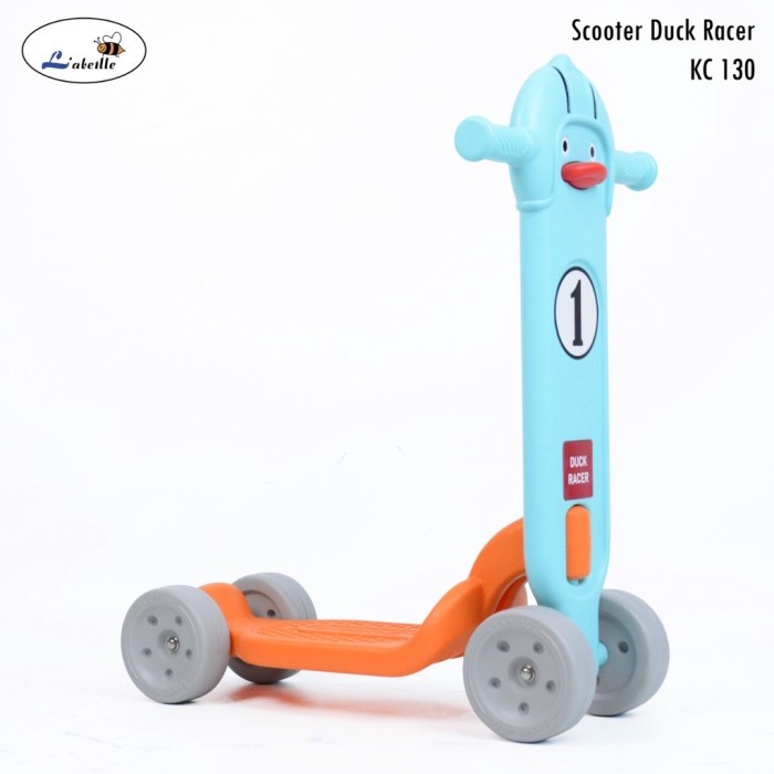 Scooter Duck Race KC 130 skuter otoped anak - Blue (U2G8) Sekuter Roda 3 Ada Tempat Duduk Pedal Inja