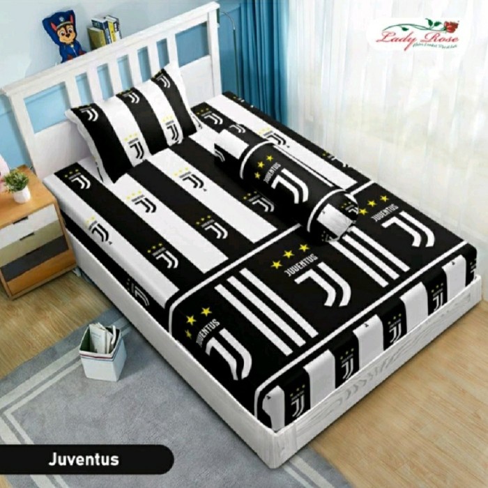 Sprei Sprei Lady Rose Small Single uk100x200 Seprei Bola Kasur No 4 - Juventus(Q3W8) Sprei Homemade 