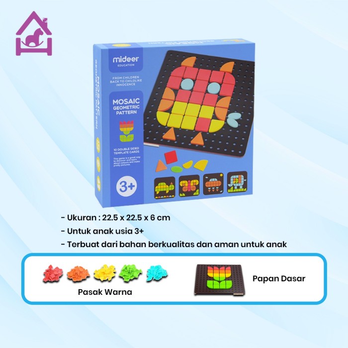 {{COD AKTIF}} Mideer Mainan anak / Mosaic Pattern Game / MIdeer Mosaic Pattren Game FREE ONGKIR Kode