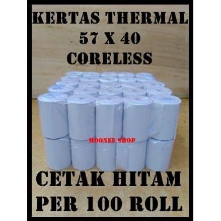 

Terlaris Kertas Thermal 57 X 40 / 57X40 / 58 X 40 / 58X40 Mm Per 100 Roll Polos