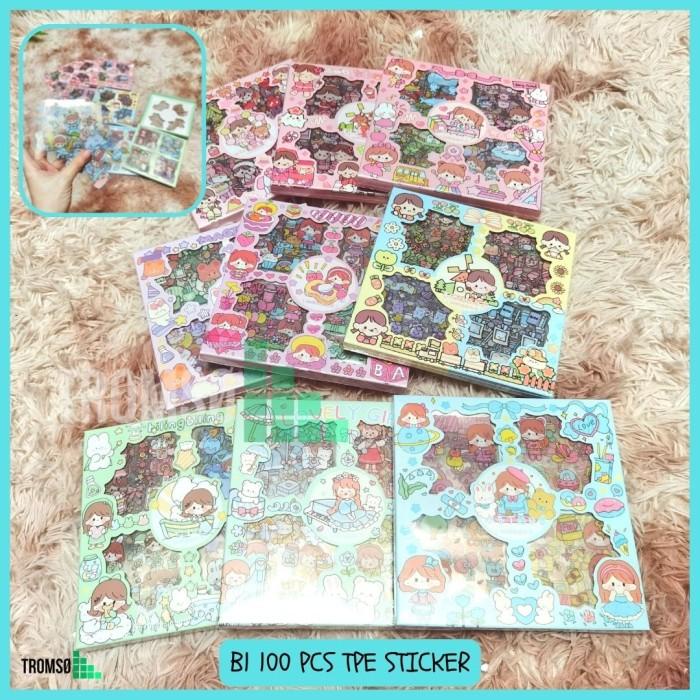 

Terlaris Tromso Gift Box Girl Cartoon Pet Sticker 100/Box / Stiker Kartun Anak