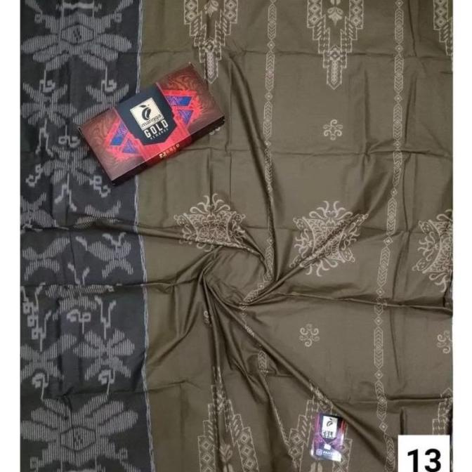Sarung Tenun Pria Dewasa Cap Mangga Gold Kembang Original 2022/sarung