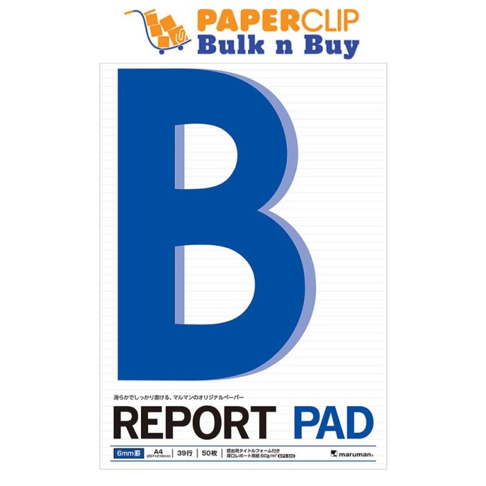 

TERMURAH REPORT PAD MARUMAN P141/A A4 /BUKU TULIS SEKOLAH/BUKU TULIS SIDU/BUKU TULIS AESTHETIC