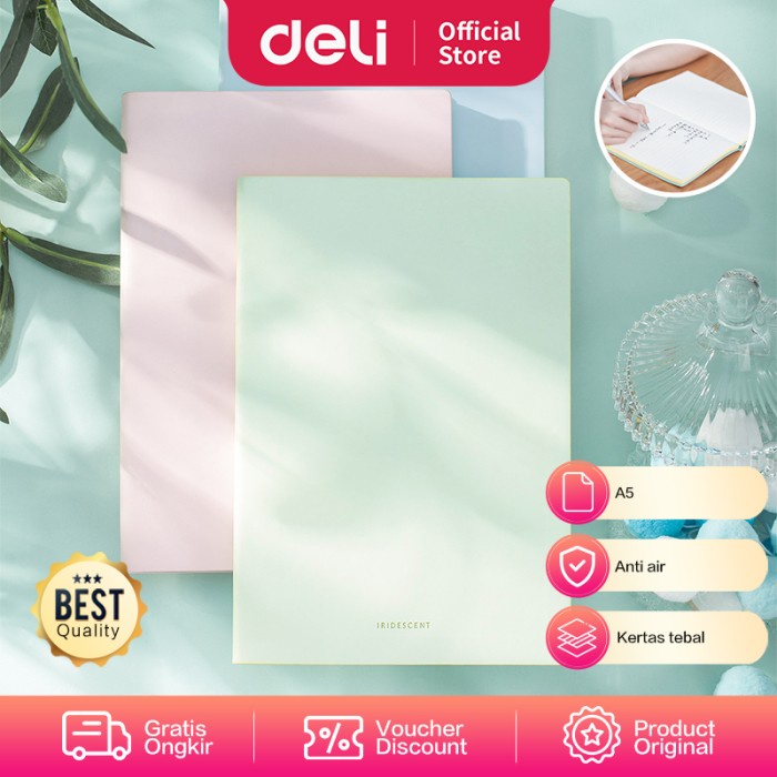 

BAYAR DITEMPAT Deli Leather Cover Notebook Buku Catatan Agenda Soft Cover A5 EN140L /BUKU TULIS