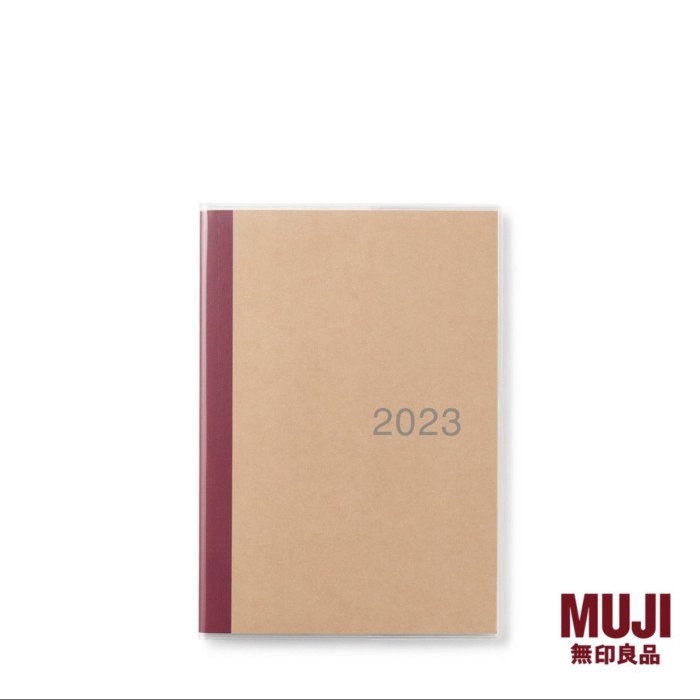 

TERLARIS MUJI 2023 Kraft MONTHLY Planner Sunday Starts/agenda diary buku harian /BUKU TULIS