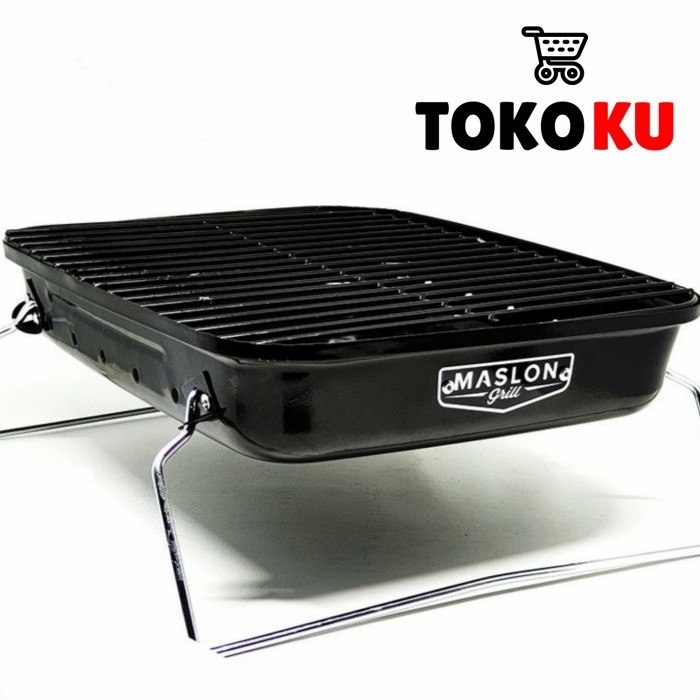 Grill  PANGGANG ARANG SEGI PORTABLE ARANG alat pemanggang serbaguna utk kompor gas bulat alat pemang