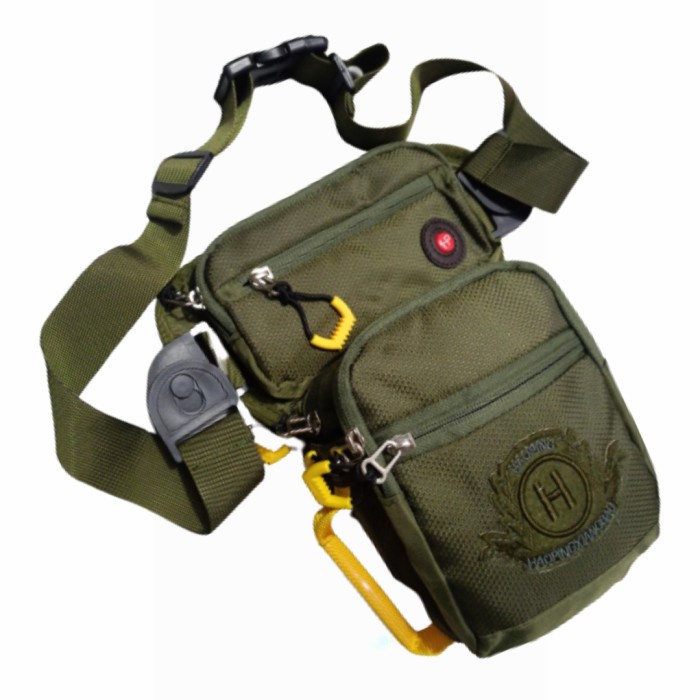 tas selempang pinggang paha tactical army import hp - Hijau (A0N9) Waterproof Tas paha Military Bag 