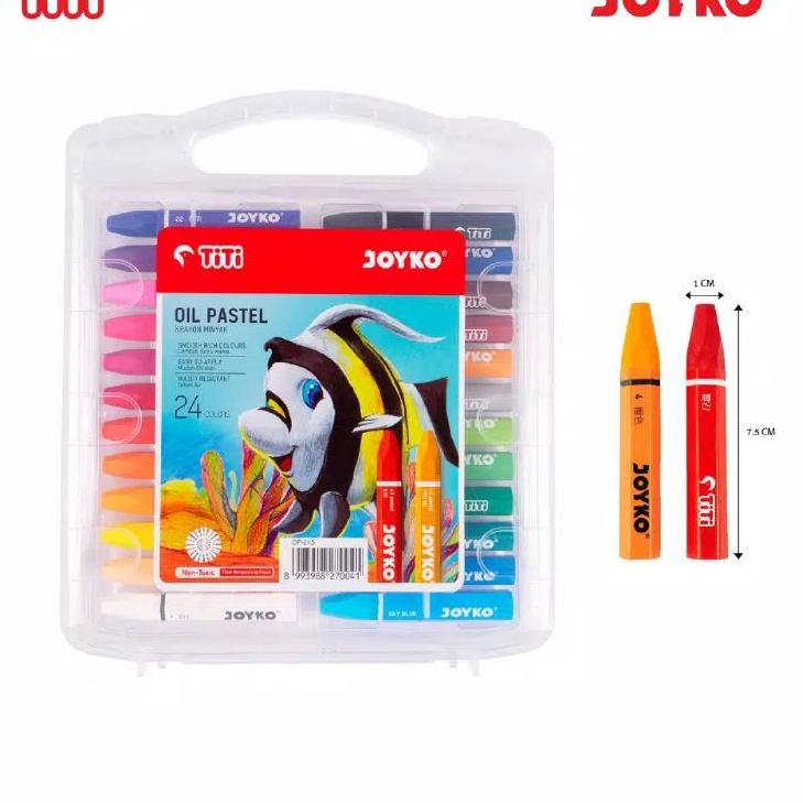 

sqpx -58 Crayon Oil Pastel Joyko Set 24 Warna OP-24S Non Toxic IGF