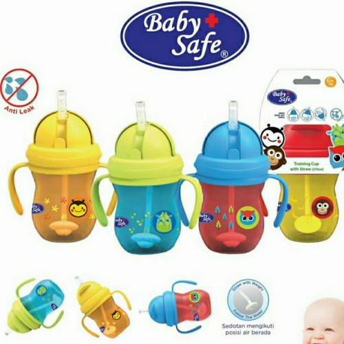 tempat minum anak Baby Safe Wehted Straw 300ml Botol Minum Sedotan Training Straw Cup N6N7 BEST SELL